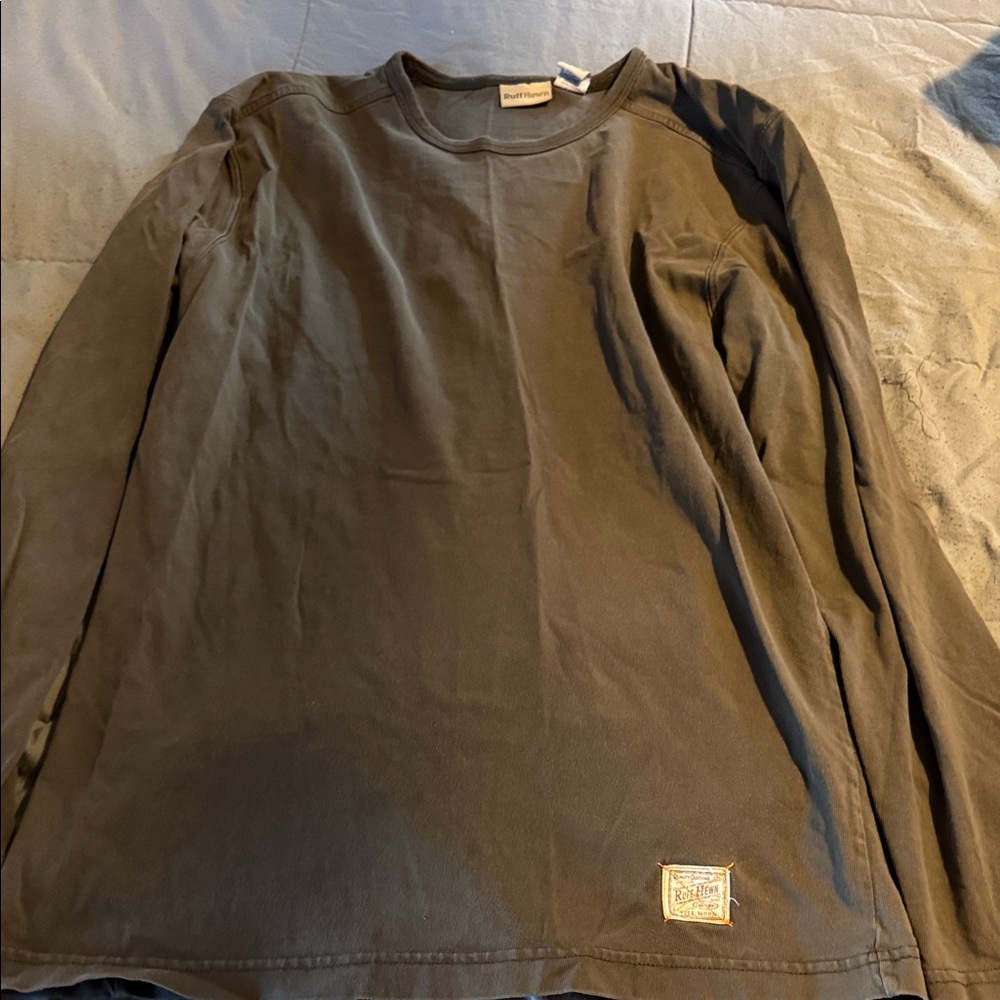 Ruff Hewn Long Sleeve Tee in Olive Green